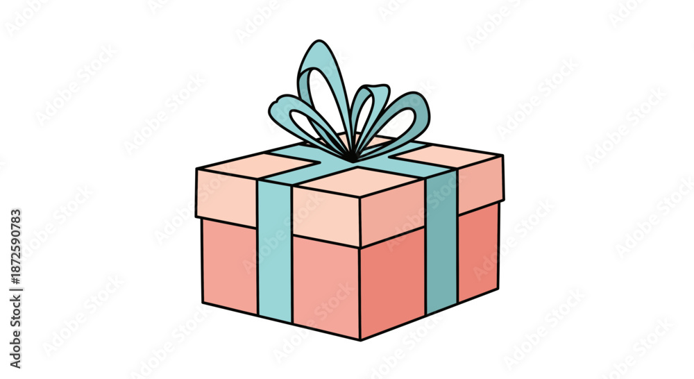 Obraz premium A beautifully wrapped gift box with a ribbon bow perfect for celebrations and special occasions.