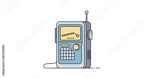 Detailed illustration of a vintage ghost hunting device capturing paranormal activity.