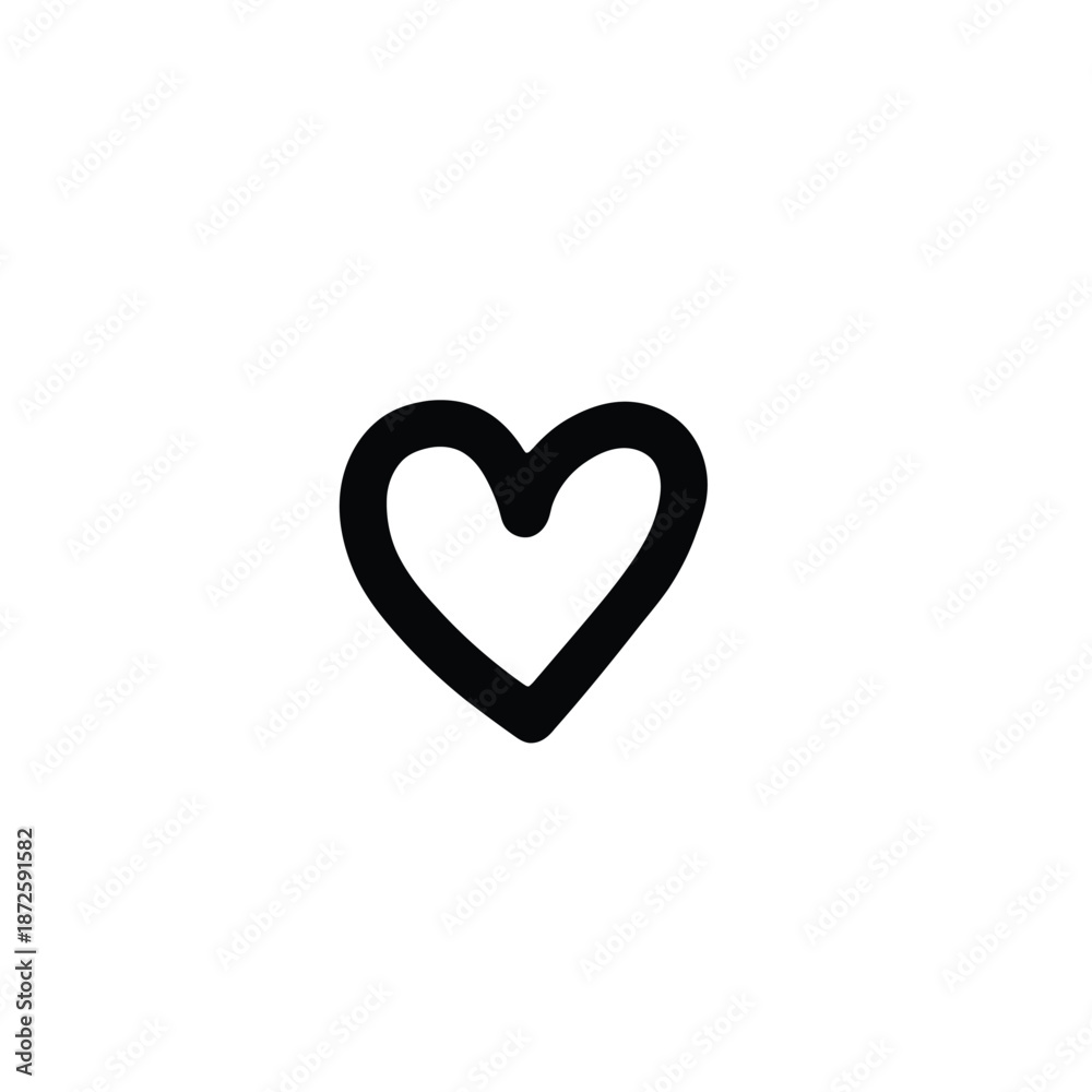Fototapeta premium Black Heart Shape Icon Symbol.