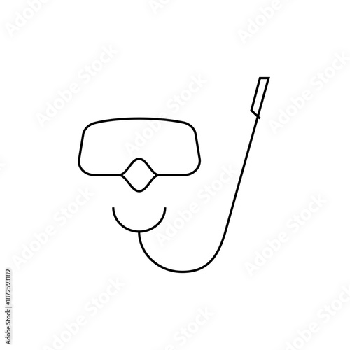 A minimalist vector illustration of a scuba diver's face with snorkeling gear