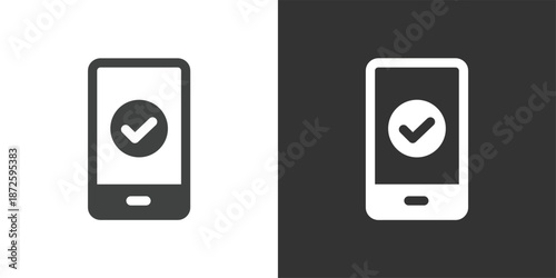 Mobile Verification icon. Solid glyph series icon