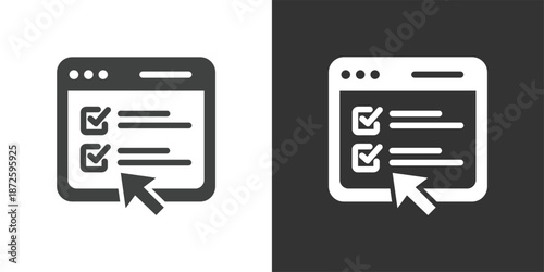 Online Form Verification or Digital Survey icon. Solid glyph series icon