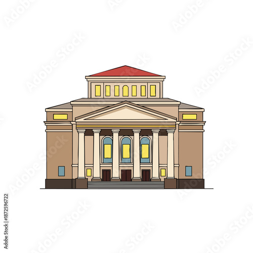 Classic Government Building Illustration