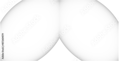 An abstract, symmetrical white background featuring two soft, rounded gradients meeting at the center, creating a minimalist 3D effect.