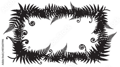 Abstract spiky black frame border design suitable for decorative graphics and borders.