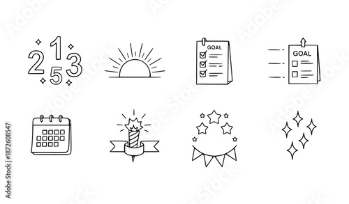 Hand drawn light bulbs and inspiration vector set with idea and creativity icons
