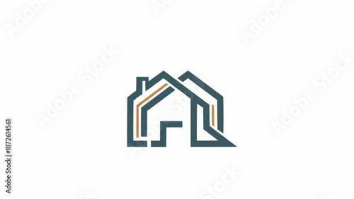 Modern abstract house logo design with clean lines.