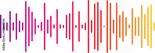 Sound Wave Audio Equalizer Vector |  Colorful Minimal Waveform Line Art | Music Beat Bar Illustration for Poster, UI, Podcast, DJ Background & Audio Spectrum Design	
