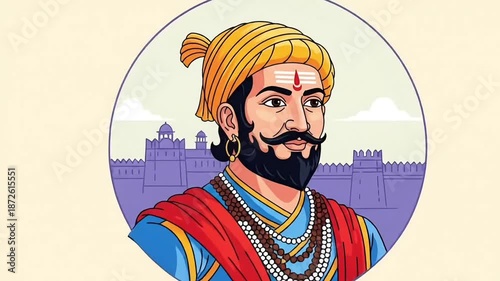 Shivaji leadership animation for chhatrapati shivaji maharaj jayanti with maratha warrior culture pride bravery patriotism history and royal india heritage