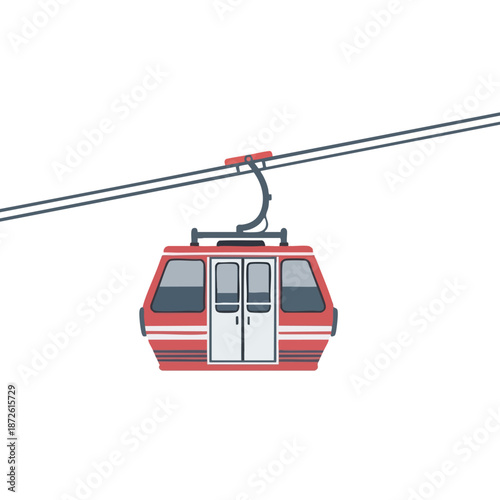 Red Cable Car Illustration