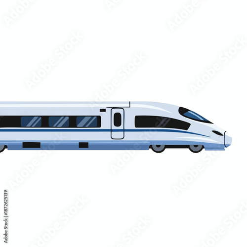 Modern High Speed Train on White Background