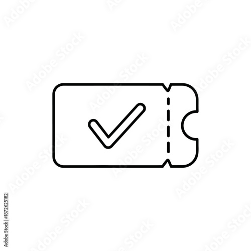 Digital Ticket with Checkmark Icon for Event Access or Confirmation