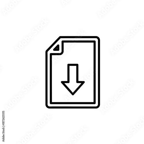 Download Icon in Modern Line Style for Digital Content and Interface Design