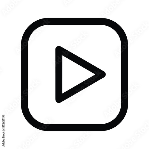 Play button icon on white background