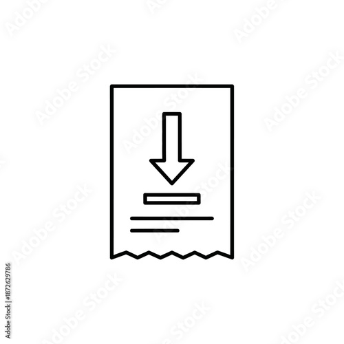 Downloadable Document Icon with Arrow Indicating Digital Files