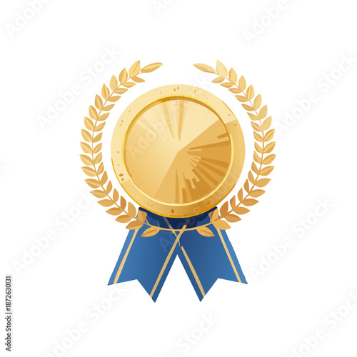 表彰とランキングの金のメダル・バッジのベクターイラスト
