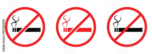 Free Download No smoking and no vaping icon set. Vector illustration.No smoking warning sign. - GFXLoad