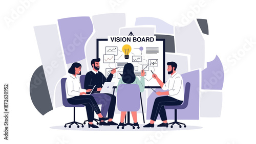 Team Brainstorming Vision Board Meeting Strategy Planning Creative Ideas