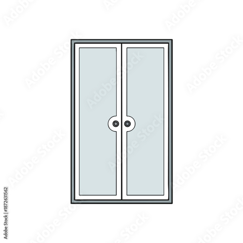 Simple Double Door Vector Illustration