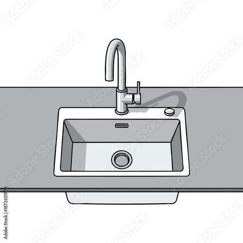 Modern Kitchen Sink Illustration