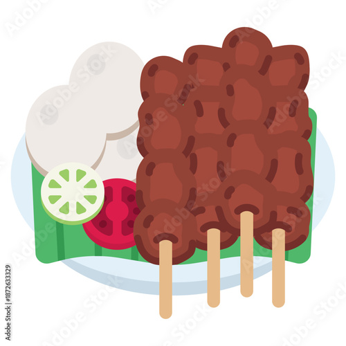 Indonesian Satay Skewer Icon