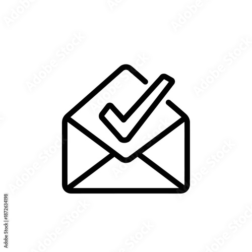 Electronic Voting Ballot with Checkmark for Election or Poll Approval