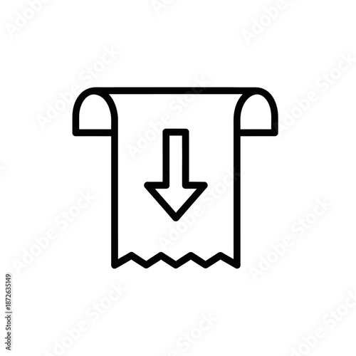 Graphic Icon of Bathroom Toilet Paper Dispenser in Minimalist Style