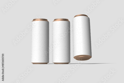 aluminum soda can mockup with water droplets blank mockup