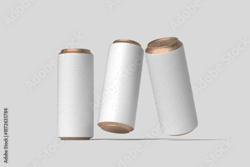 aluminum soda can mockup with water droplets blank mockup