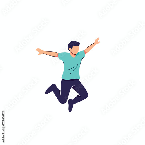 Man Jumping with Joy