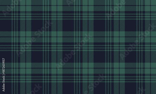 Bild auf Leinwand Seamless plaid fabric in navy blue and green, ideal for fashion design, skirts, trousers, shirts, and dresses, creating a modern yet classic look
