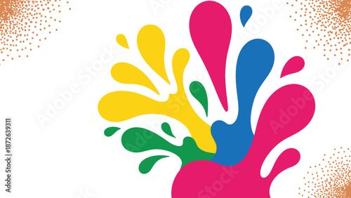 Vibrant Paint Splashes in Bright Colors.