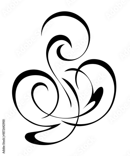 decorative abstract element with swirls and curls; graphic design