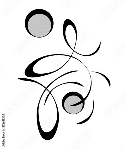 decorative abstract element with swirls and curls; graphic design