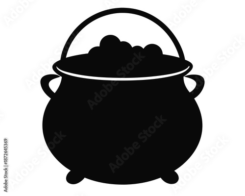 silhouette of a Pot of gold vector illustration isolated on white background