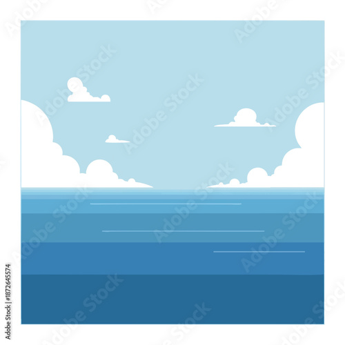 Serene Ocean Landscape with Clouds