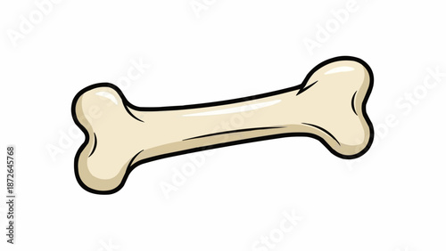 Cartoon dog bone isolated on white background.