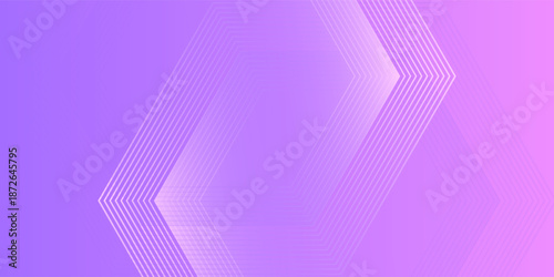 Abstract white hexagon lines on pink and purple gradations background. Modern hexagon website presentation. Vector illustration