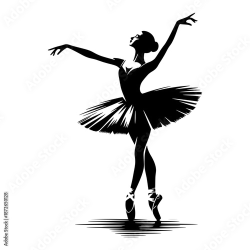 a ballerina performing an arabesque vector image illustration