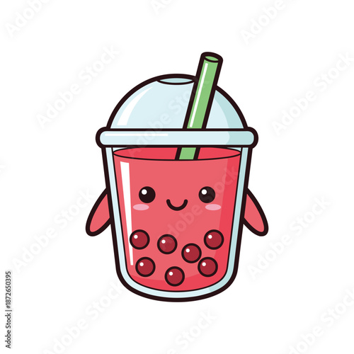 Kawaii Bubble Tea Illustration