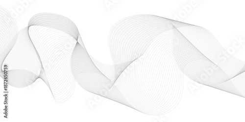 Abstract wave element for design. Digital frequency track equalizer. Stylized line art background. Curved wavy line, smooth stripe. 