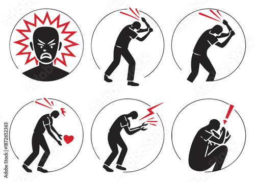 People experiencing various physical and emotional pains