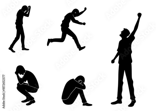 Abstract artistic black background with white lines and shapes