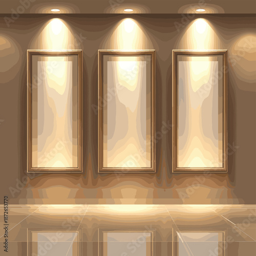 Showcases for your exposure floodlit. , vector style simple color