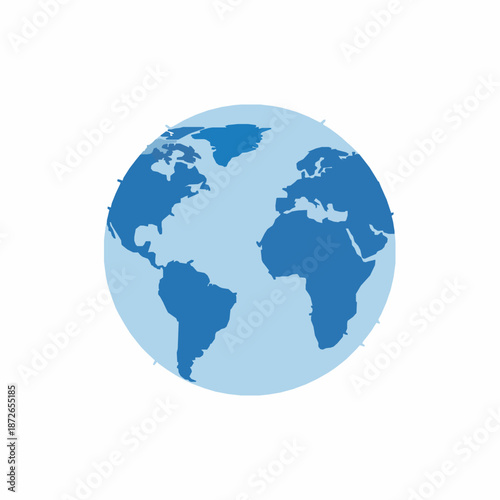 Globe with logistics route paths vector illustration showing flat global shipping design isolated on white