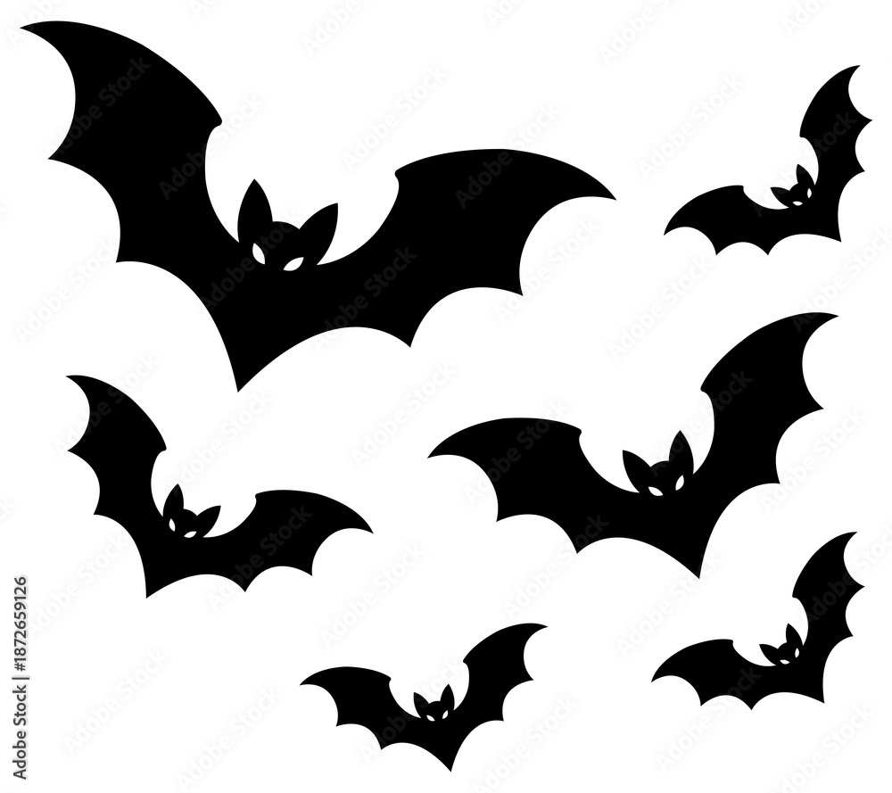 Fototapeta premium black bats set