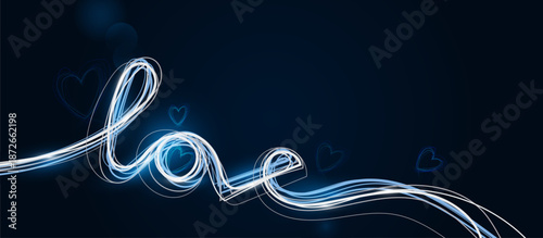 A blue and white image of a heart with the word LOVE written in white