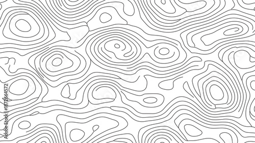 Abstract black and white lines forming swirling patterns across the image.