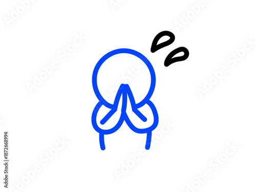 手を合わせてお願いする人