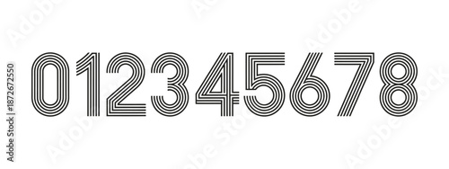 Creative Number 1 to 8 Logo Designs, abstract numeric illustrations, vector style for branding, graphic design, and modern business identity concepts.
